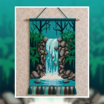 Waterfall Crochet Tapestry Pattern 100x150 Stitches