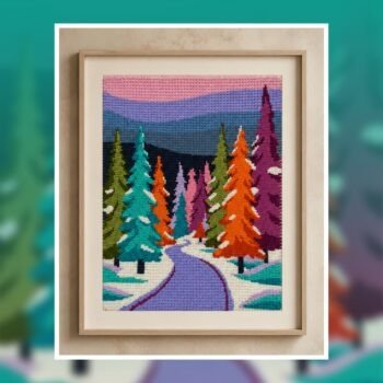 Whimsical Winter Path Tapestry Crochet Pattern 120x180 Stitches